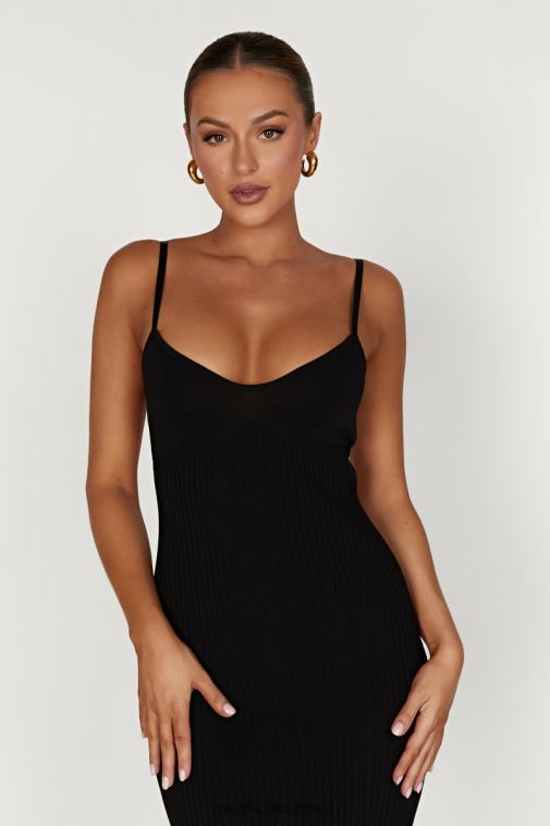 Meshki avalon midi haljina bez leđa XH4NH417 odjeća crno