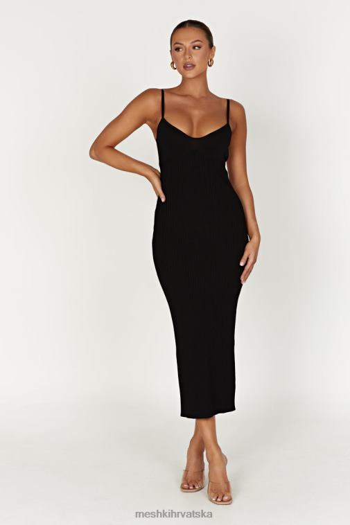 Meshki avalon midi haljina bez leđa XH4NH417 odjeća crno