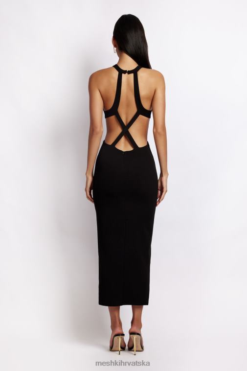 Meshki briana izrezana midi haljina XH4NH721 odjeća crno