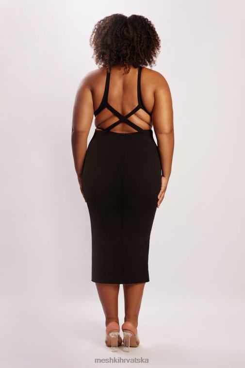 Meshki briana izrezana midi haljina XH4NH721 odjeća crno