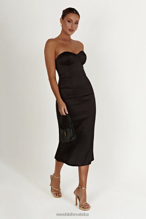 Meshki bryony midi haljina s rupama XH4NH393 odjeća crno