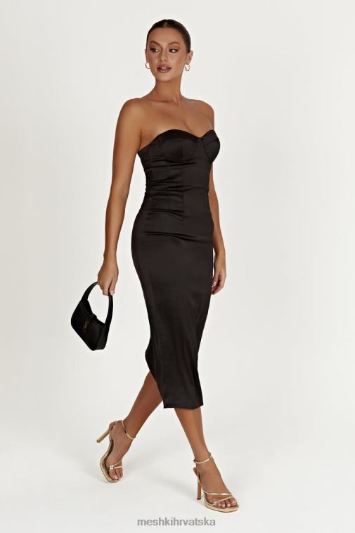 Meshki bryony midi haljina s rupama XH4NH393 odjeća crno