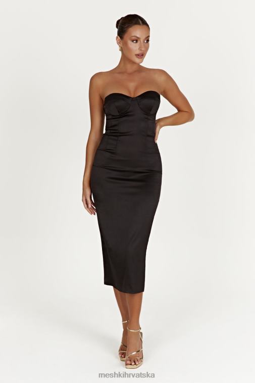 Meshki bryony midi haljina s rupama XH4NH393 odjeća crno