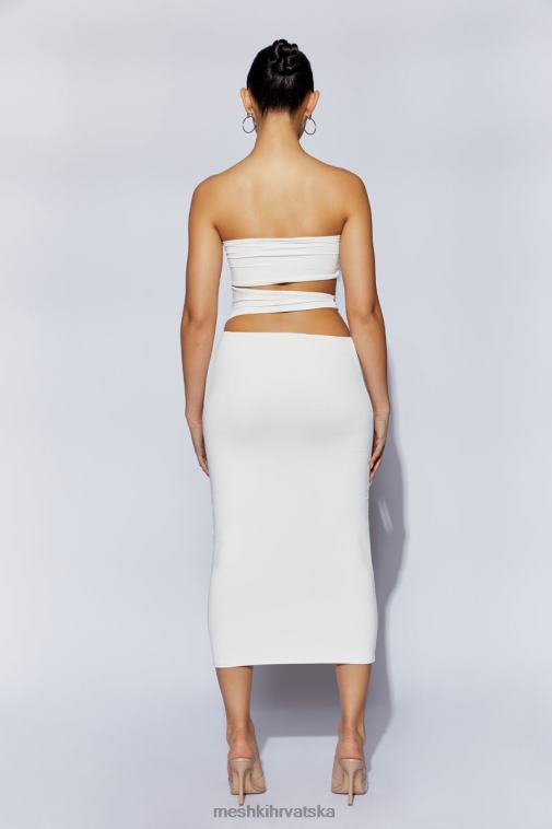 Meshki cassandra izrezana midi haljina XH4NH699 odjeća bijela