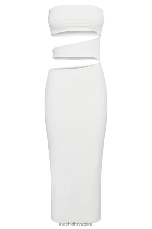 Meshki cassandra izrezana midi haljina XH4NH699 odjeća bijela
