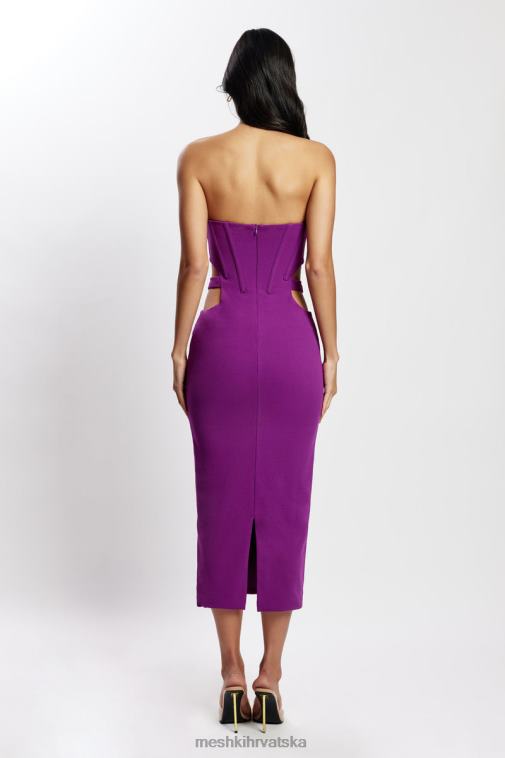 Meshki catherine izrezana midi haljina XH4NH626 odjeća ljubičica
