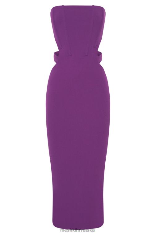 Meshki catherine izrezana midi haljina XH4NH626 odjeća ljubičica