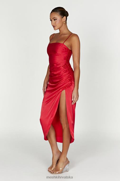 Meshki claudette midi haljina sa satenskim zastorom XH4NH588 odjeća Crvena