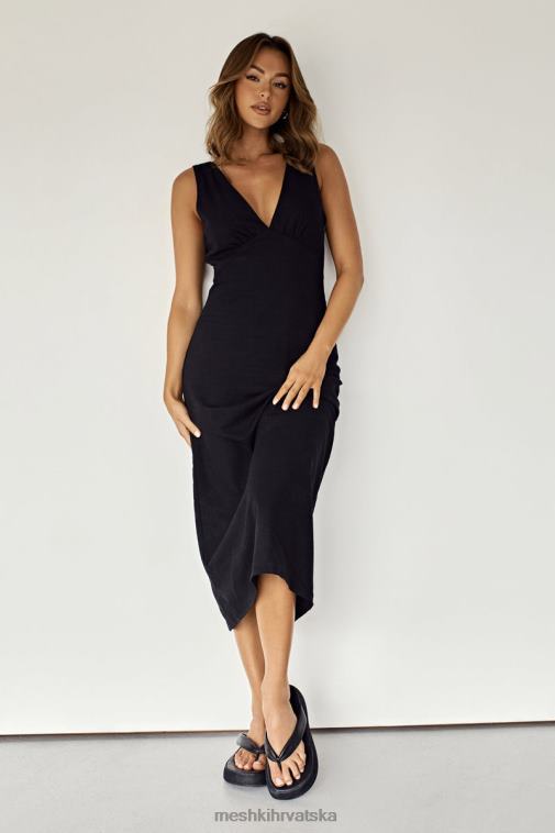 Meshki elspeth lanena midi haljina XH4NH403 odjeća crno