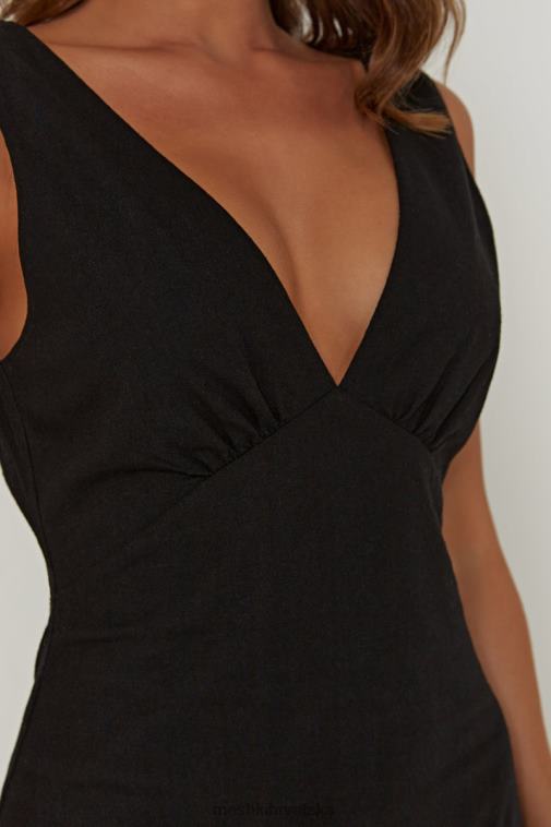 Meshki elspeth lanena midi haljina XH4NH403 odjeća crno