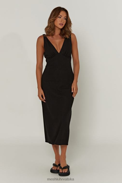 Meshki elspeth lanena midi haljina XH4NH403 odjeća crno