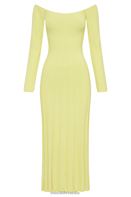 Meshki emmeline rebrasta midi haljina dugih rukava XH4NH54 odjeća limun