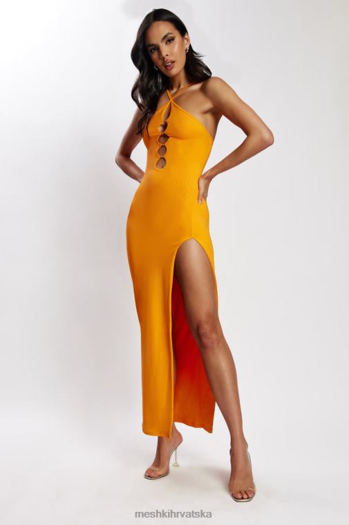 Meshki halter midi haljina s perlama XH4NH731 odjeća mandarina