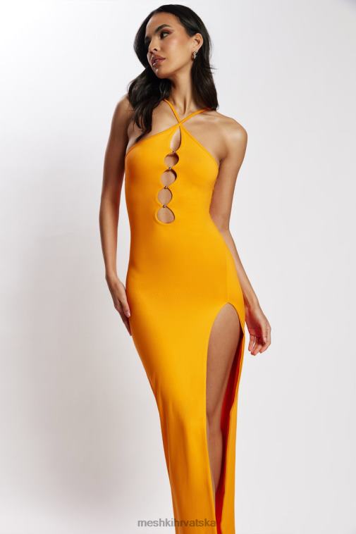 Meshki halter midi haljina s perlama XH4NH731 odjeća mandarina