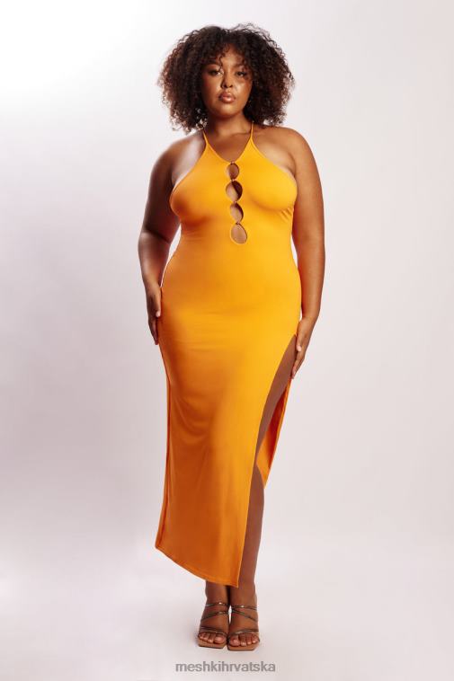 Meshki halter midi haljina s perlama XH4NH731 odjeća mandarina