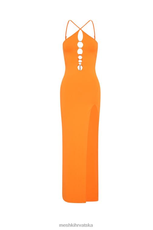 Meshki halter midi haljina s perlama XH4NH731 odjeća mandarina