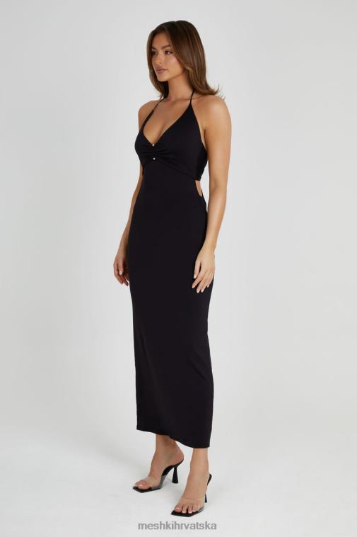 Meshki heidi midi haljina s detaljima od recikliranog najlona XH4NH210 odjeća crno