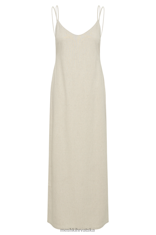 Meshki leana lanena midi haljina bez leđa XH4NH345 odjeća prirodni