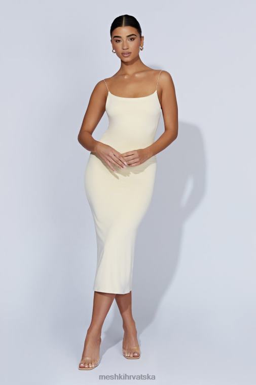 Meshki lexia midi haljina s niskim izrezom XH4NH577 odjeća krema