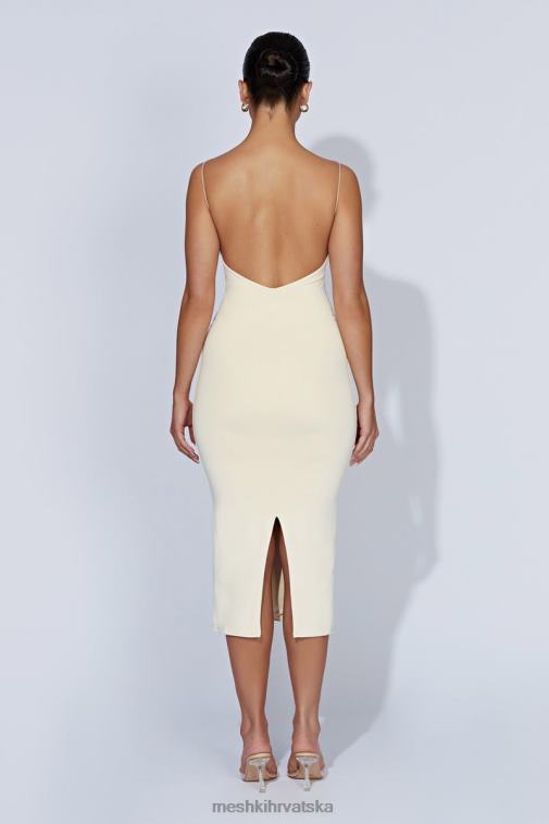 Meshki lexia midi haljina s niskim izrezom XH4NH577 odjeća krema