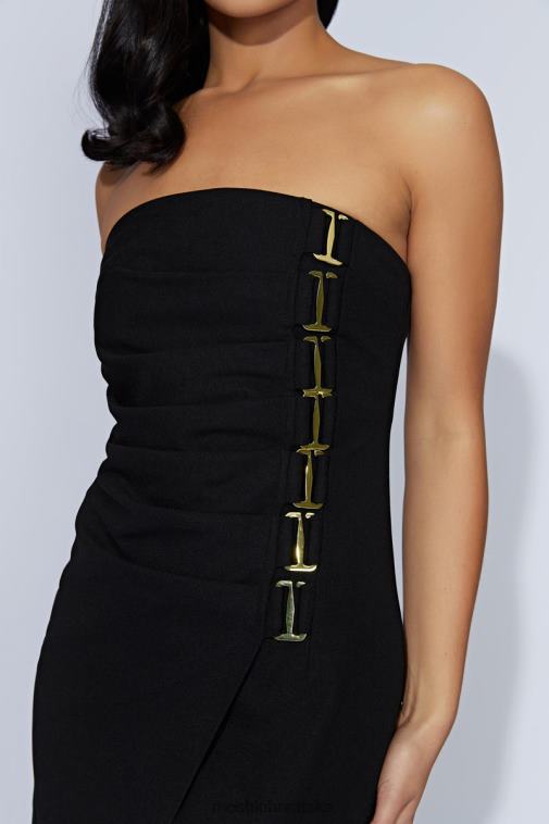 Meshki midi haljina mercer e-hook XH4NH525 odjeća crno