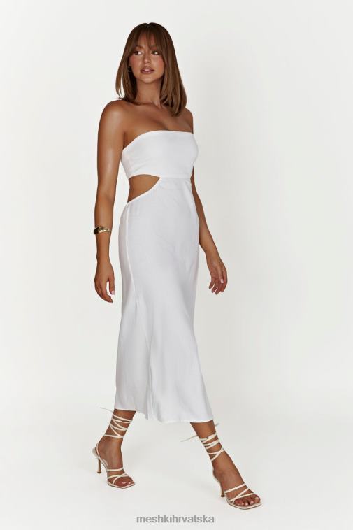 Meshki midi haljina od marlow lana XH4NH564 odjeća bijela