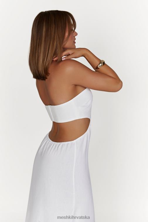 Meshki midi haljina od marlow lana XH4NH564 odjeća bijela