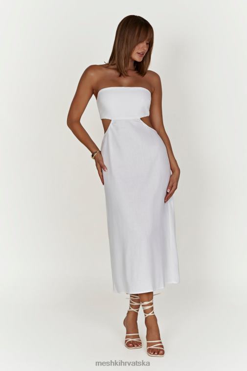 Meshki midi haljina od marlow lana XH4NH564 odjeća bijela
