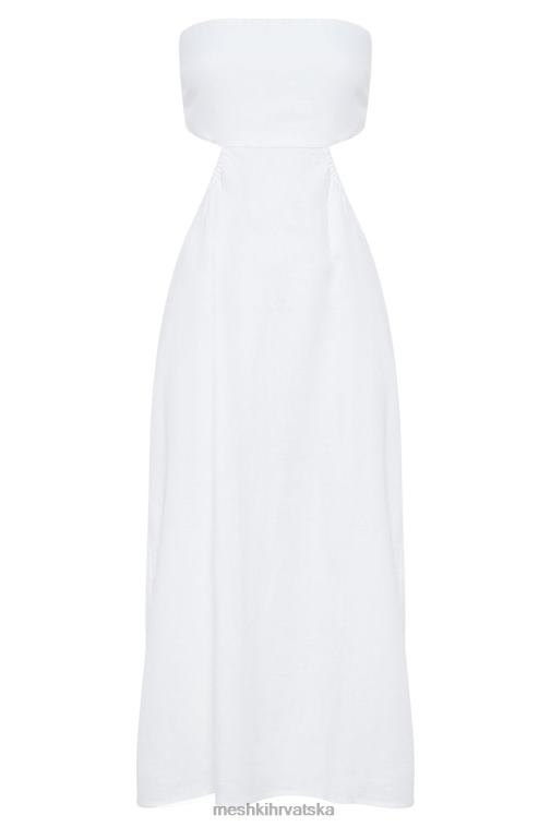 Meshki midi haljina od marlow lana XH4NH564 odjeća bijela