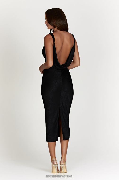 Meshki midi haljina s kapuljačom XH4NH634 odjeća crno