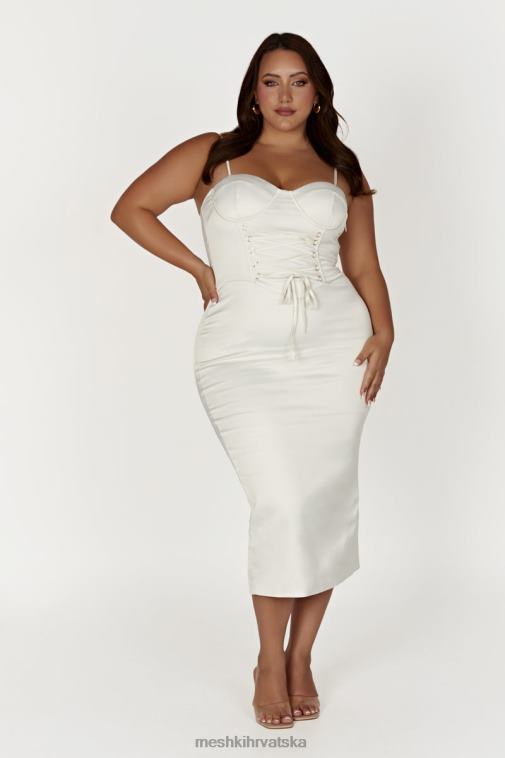 Meshki midi haljina s korzetom u boji kamelije XH4NH594 odjeća slonovača