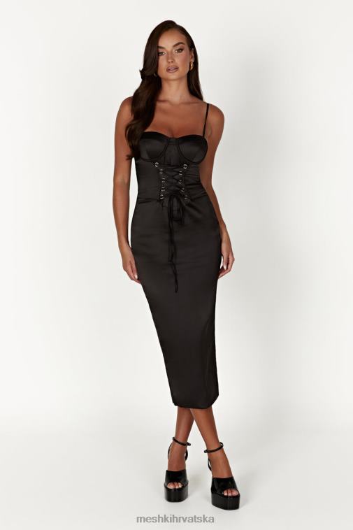 Meshki midi haljina s korzetom u boji kamelije XH4NH601 odjeća crno