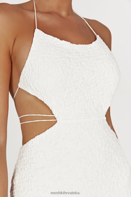 Meshki midi haljina sa sakura teksturom XH4NH498 odjeća bijela