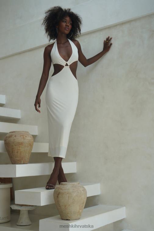 Meshki natalie midi haljina s halterom XH4NH720 odjeća kost