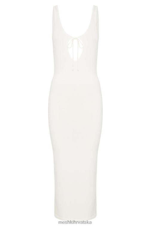 Meshki nola izrezana pletena midi haljina XH4NH639 odjeća prljavo bijelo
