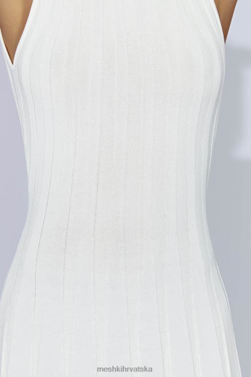 Meshki pletena midi haljina od aspen leđa s ključanicom XH4NH440 odjeća bijela