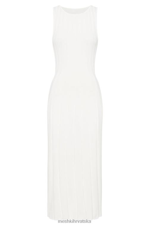 Meshki pletena midi haljina od aspen leđa s ključanicom XH4NH440 odjeća bijela