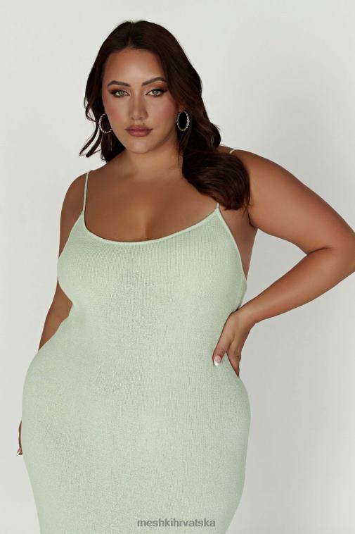 Meshki pletena midi haljina u boji magnolije XH4NH321 odjeća pistacija zelena