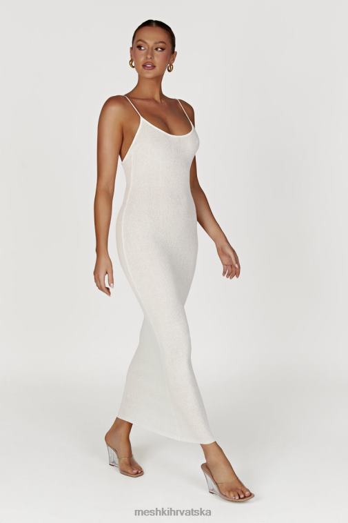 Meshki pletena midi haljina u boji magnolije XH4NH560 odjeća slonovača
