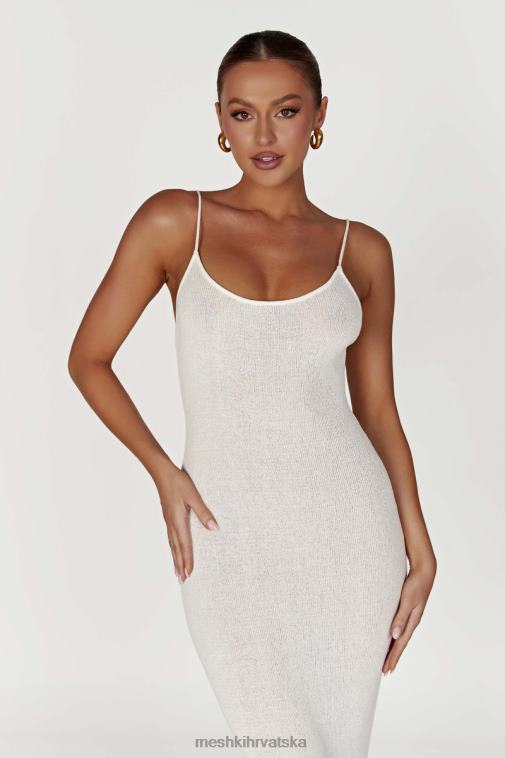 Meshki pletena midi haljina u boji magnolije XH4NH560 odjeća slonovača