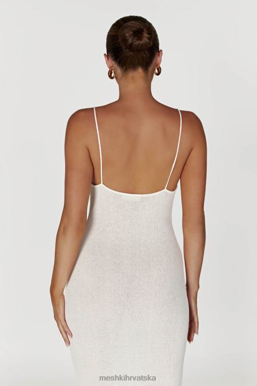 Meshki pletena midi haljina u boji magnolije XH4NH560 odjeća slonovača