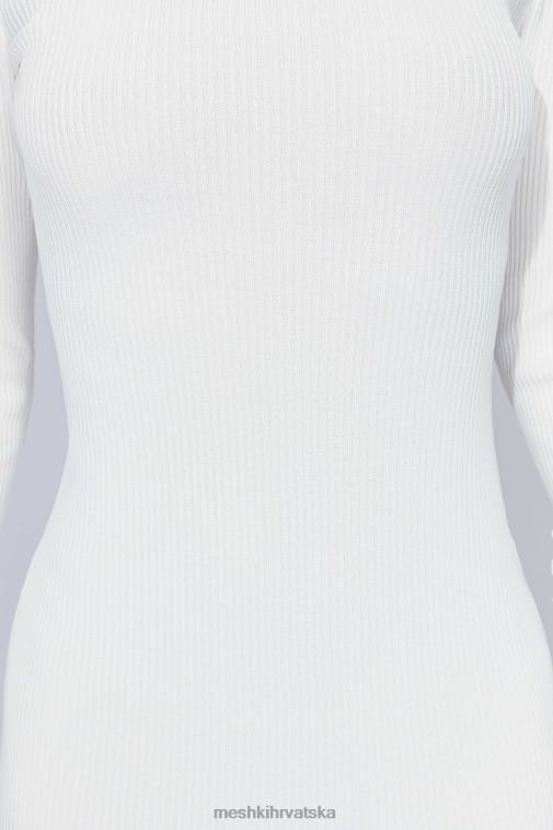 Meshki rowen midi haljina dugih rukava XH4NH425 odjeća bijela