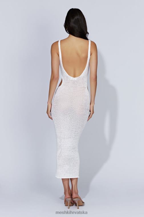 Meshki shae pletena midi haljina s širokim izrezom XH4NH274 odjeća bijela