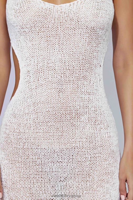 Meshki shae pletena midi haljina s širokim izrezom XH4NH274 odjeća bijela