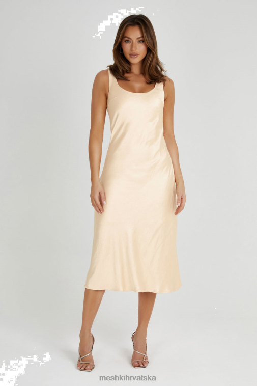 Meshki tamara midi haljina od satena u preljevima XH4NH292 odjeća marelica