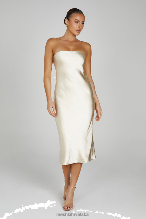 Meshki tyler satenska midi haljina bez naramenica XH4NH91 odjeća zlato