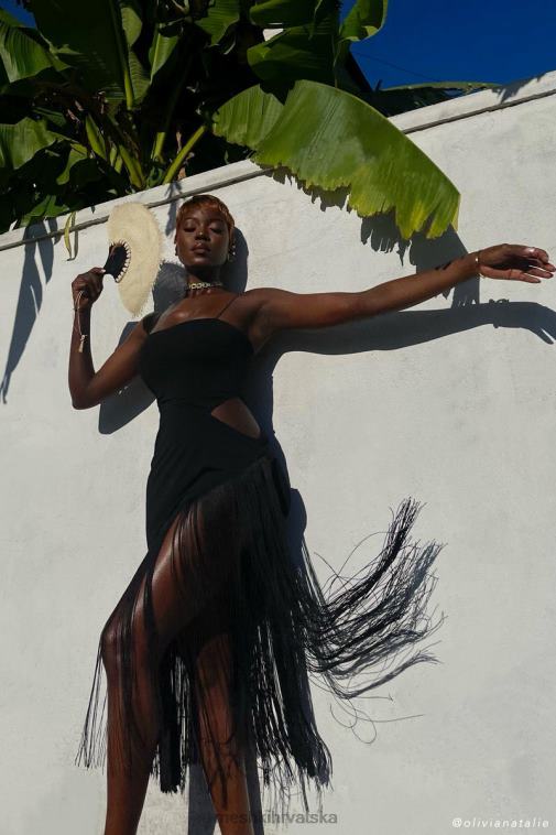 Meshki yasmin omot preko midi haljine s resama XH4NH625 odjeća crno