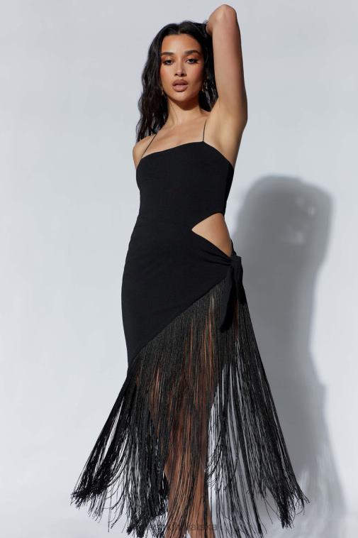 Meshki yasmin omot preko midi haljine s resama XH4NH625 odjeća crno