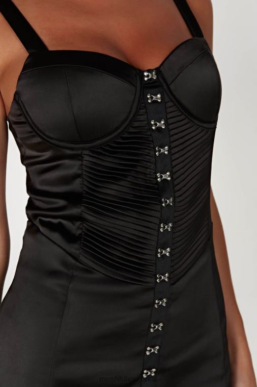 Meshki azaria mini haljina s kukom i okom XH4NH595 odjeća crno