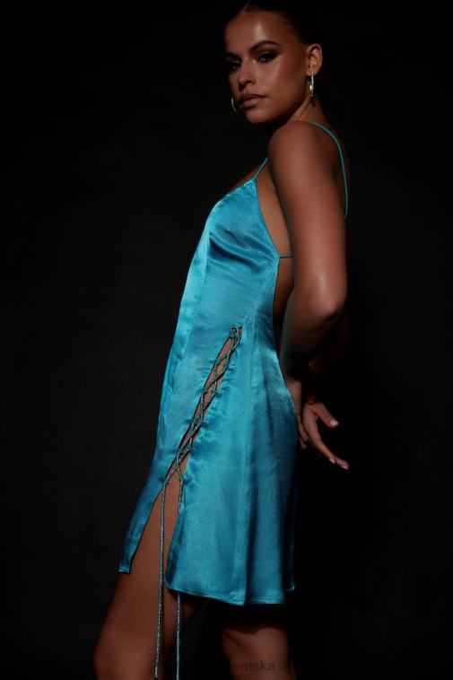 Meshki briah diamante mini haljina od konopa XH4NH630 odjeća cijan plava